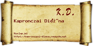 Kapronczai Diána névjegykártya