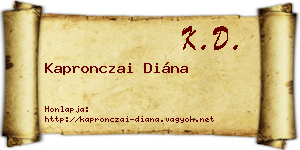 Kapronczai Diána névjegykártya